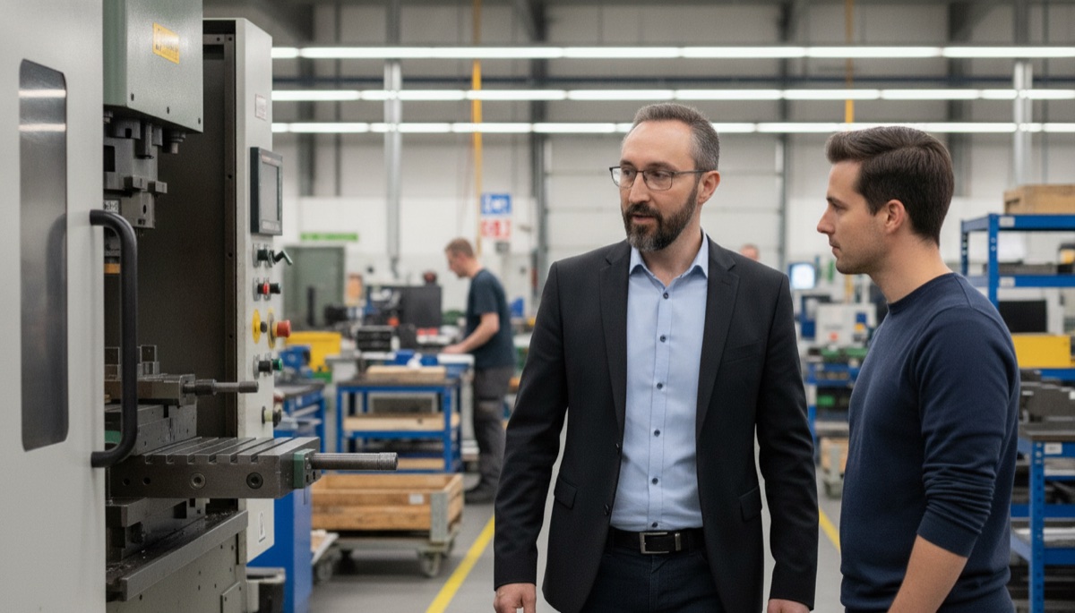 Tim Rosen von NovaData Solutions im Gespräch mit einem Kunden vor Ort